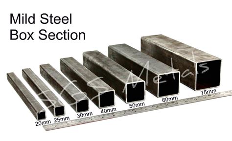 typical box steel dimensions|box section size chart.